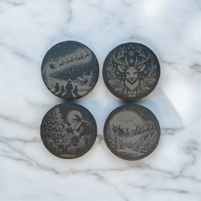 Engraved slate coasters